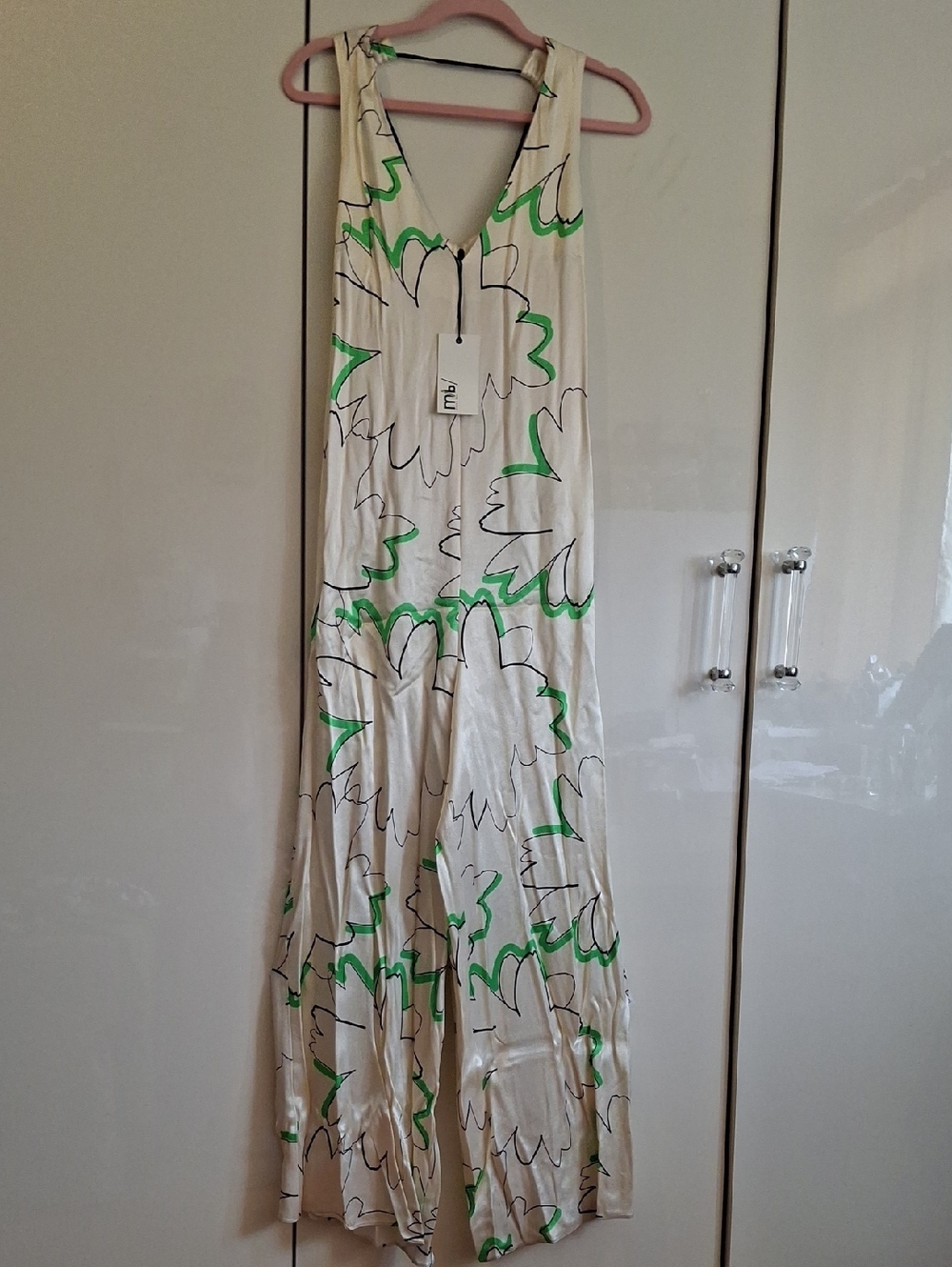 Ted BakerWomen’s Cream Floral Wide-Leg Jumpsuit with Green Print
